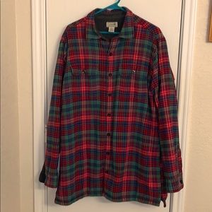 LL BEAN FLEECE LINED MEN’S FLANNEL
